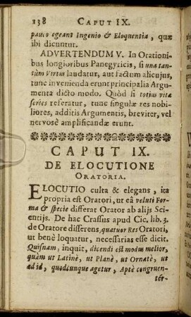 Caput IX. De Elocutione Oratoria.