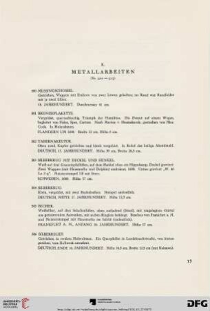 K. Metallarbeiten (Nr. 500-515)