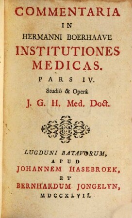 Commentaria In Hermanni Boerhaave Institutiones Medicas, 4
