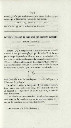 Note sur le rayon de courbure des sections coniques.