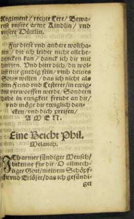 Ein Beicht Phil. Melanth.