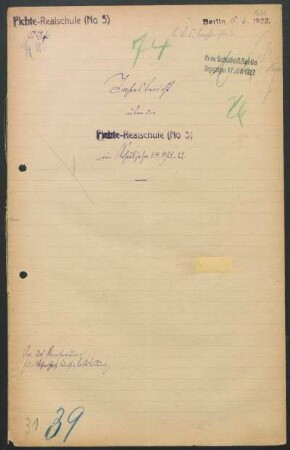 1921/22: Jahresbericht ... - 1921/22
