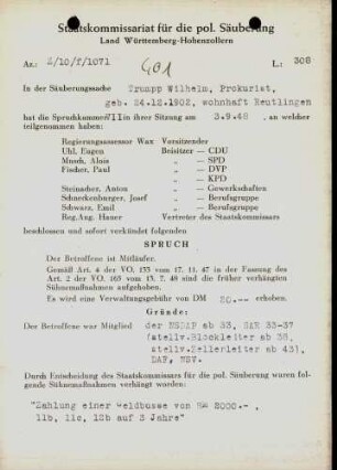 Trumpp, Wilhelm