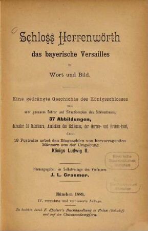 Die Bayerischen Königsschlösser in Wort und Bild, 1