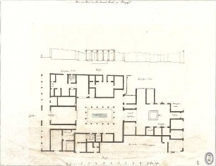 Lange, Ludwig; Lange - Archiv: I.3 Griechisch-römischer Stil - Haus vom Prokonsul Pansa in Pompeji (Grundriss); Säulengruppe (Ansicht)