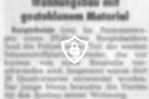Wohnungsbau mit gestohlenem Material