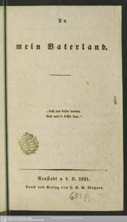 An mein Vaterland