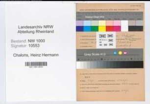 Entnazifizierung Heinz Hermann Chalons, geb. 16.03.1898 (Bankangest.)