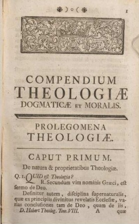 Prolegomena Theologiae.