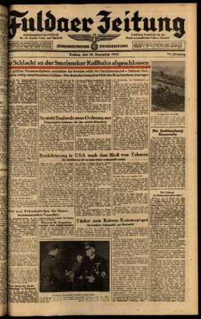 Ausgabe vom Freitag, den 10. Dezember 1943.