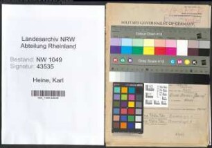 Entnazifizierung Karl Heine , geb. 18.05.1900 (Kaufmaennischer Angestellter)