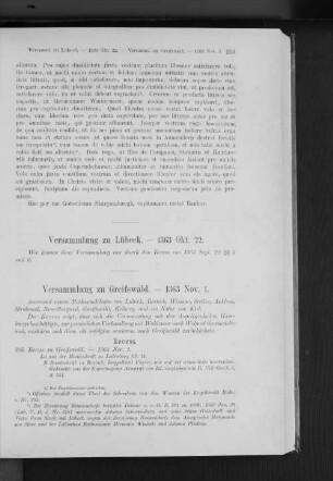 Versammlung zu Greifswald. - 1363 Nov. 1.