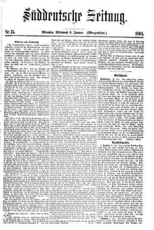Süddeutsche Zeitung. Morgenblatt. 1861,1/4, 1861,1/4