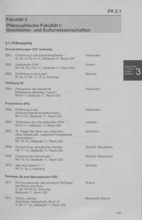 Philosophische Fakultät I: Geschichts- und Kulturwissenschaften