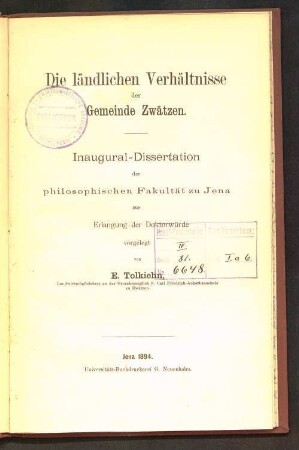 Die ländlichen Verhältnisse der Gemeinde Zwätzen