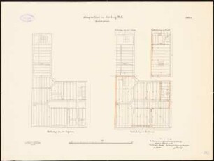 Hauptzollamt, Strasburg Geschäftsgebäude: Balkenlage über EG, 1. OG, Dachbalkenlage 1:100