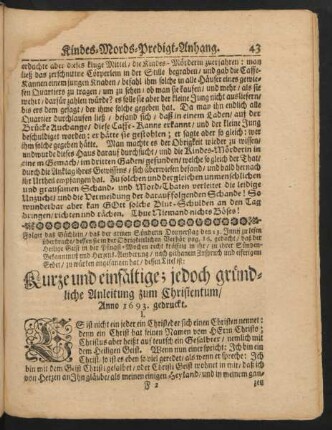Kurze und einfältige; jedoch gründliche Anleitung zum Christentum ...