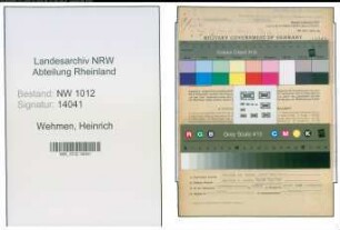 Entnazifizierung Heinrich Wehmen , geb. 08.09.1919 (Sparkassenangest.)