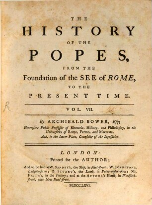 The History Of The Popes : From The Foundation of the See of Rome, To The Present Time, 7