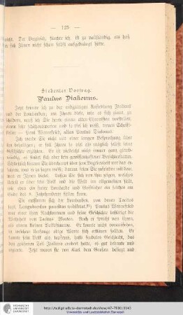 Siebenter Vortrag. Paulus Diakonus