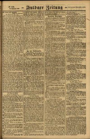Zweite Ausgabe vom Mittwoch, den 29. September 1920.