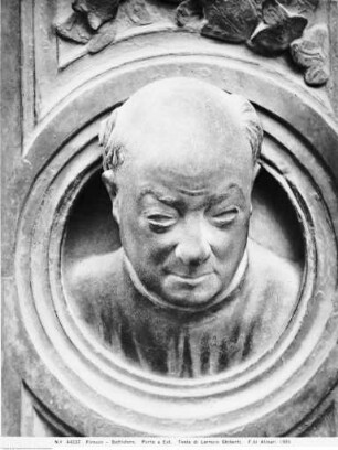 Paradiestür, Künstlerbildnisse, Selbstbildnis des Lorenzo Ghiberti