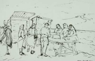 Fischerfrauen am Strand