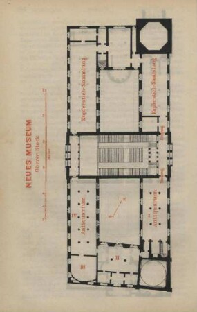 Grundriss. Neues Museum. Oberer Stock