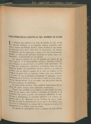 Características afectivas del hombre de genio