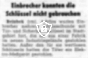 Einbrecher konnten die Schlüssel nicht gebrauchen