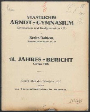 1927/28: Jahresbericht ... - 1927/28