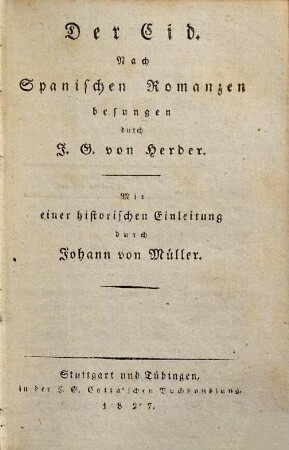 Der Cid : nach spanischen Romanzen besungen