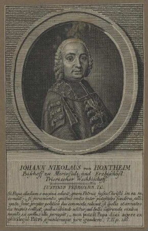 Bildnis des Iohann Nikolaus von Hontheim