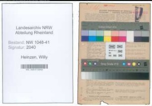 Entnazifizierung Willy Heinzen , geb. 23.10.1911 (Polizist)