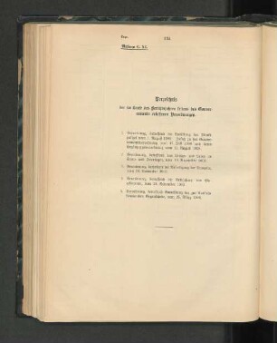 Verzeichnis der im Laufe des Berichtsjahres seitens des Gouvernements erlassenen Verordnungen.