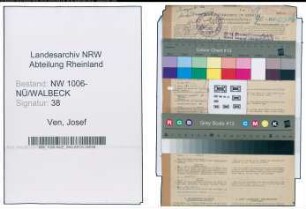 Entnazifizierung Josef Van De Ven , geb. 19.04.1902 (Schneider)