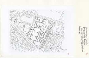 Gesamtschule, Berlin-Kreuzberg (Diplomarbeit bei Kurt Dübbers): Lageplan 1:500