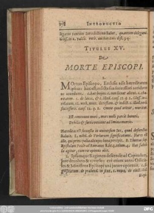 Titulus XV. De Morte Episcopi.