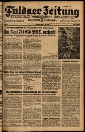 Ausgabe vom Donnerstag, den 03. Juli 1941.