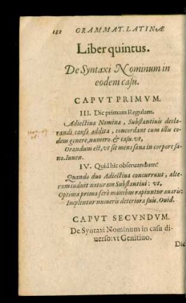 Liber quintus. De Syntaxi Nominum in eodem casu.