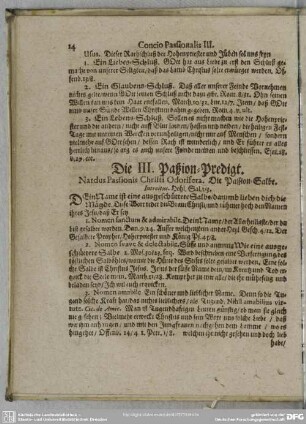 Die III. Paßion-Predigt. Nardus Passionis Odorifera. Die Passion-Salbe