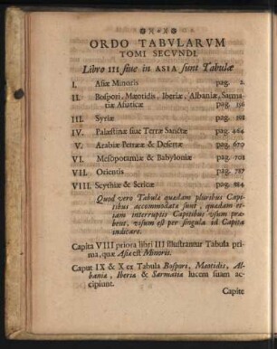 Ordo Tabularum Tomi Secundi