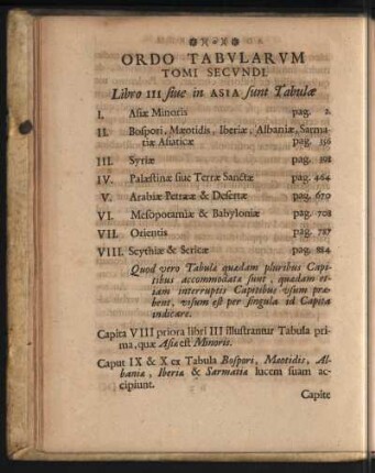 Ordo Tabularum Tomi Secundi