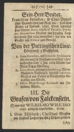 III. Die Grafen von Falckenstein.