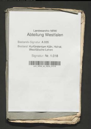Lehnsfiskalischer Anwalt gegen Gräfin von Nesselrode-Landscron zu Grimberg wegen unterlassenen Gesuchs um Belehnung mit dem Branderhof und dem Köhlingskotten zu Grevel, sowie mit dem Zehnten zu Niedermarsen
