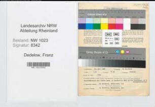 Entnazifizierung Franz Dedelow , geb. 25.07.1897 (Angestellter)
