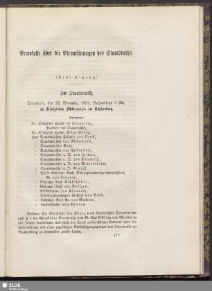 Protokolle über die Plenarsitzungen des Staatsraths