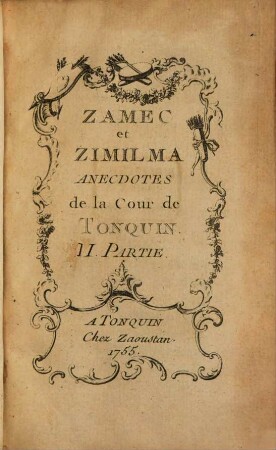 Zamec et Zimilma : Anecdotes de la Cour de Tonquin. 2