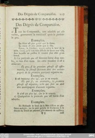 Des Dégrés de Comparaison.