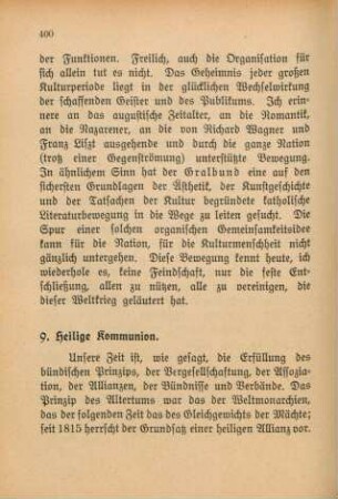 9. Heilige Kommunion.
